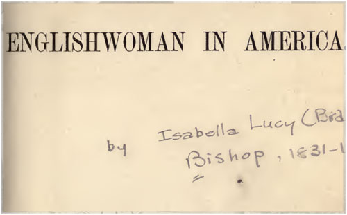 The Englishwoman in America